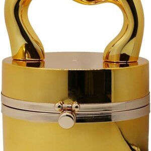 Women Acrylic Evening Bucket Bag Shiny Bucket Cylindrical Thick Handle Clutch Un